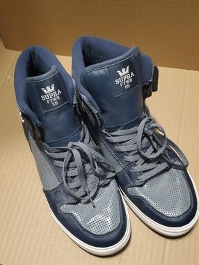Supra Men’s Navy and Gray High-Top Sneakers